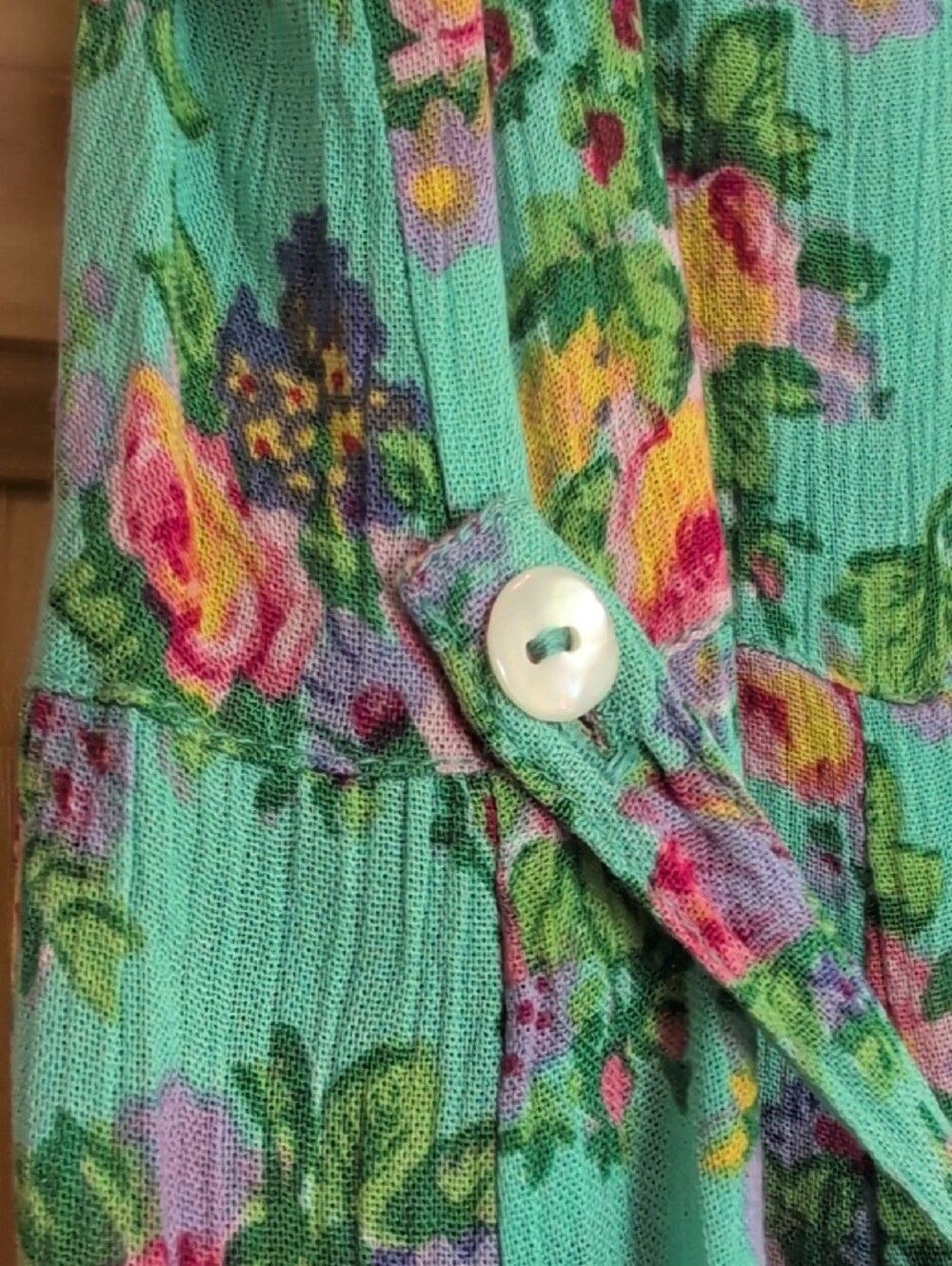 NWT April Cornell Mint Floral Dress with Multicolor Blooms - Picture 8 of 11